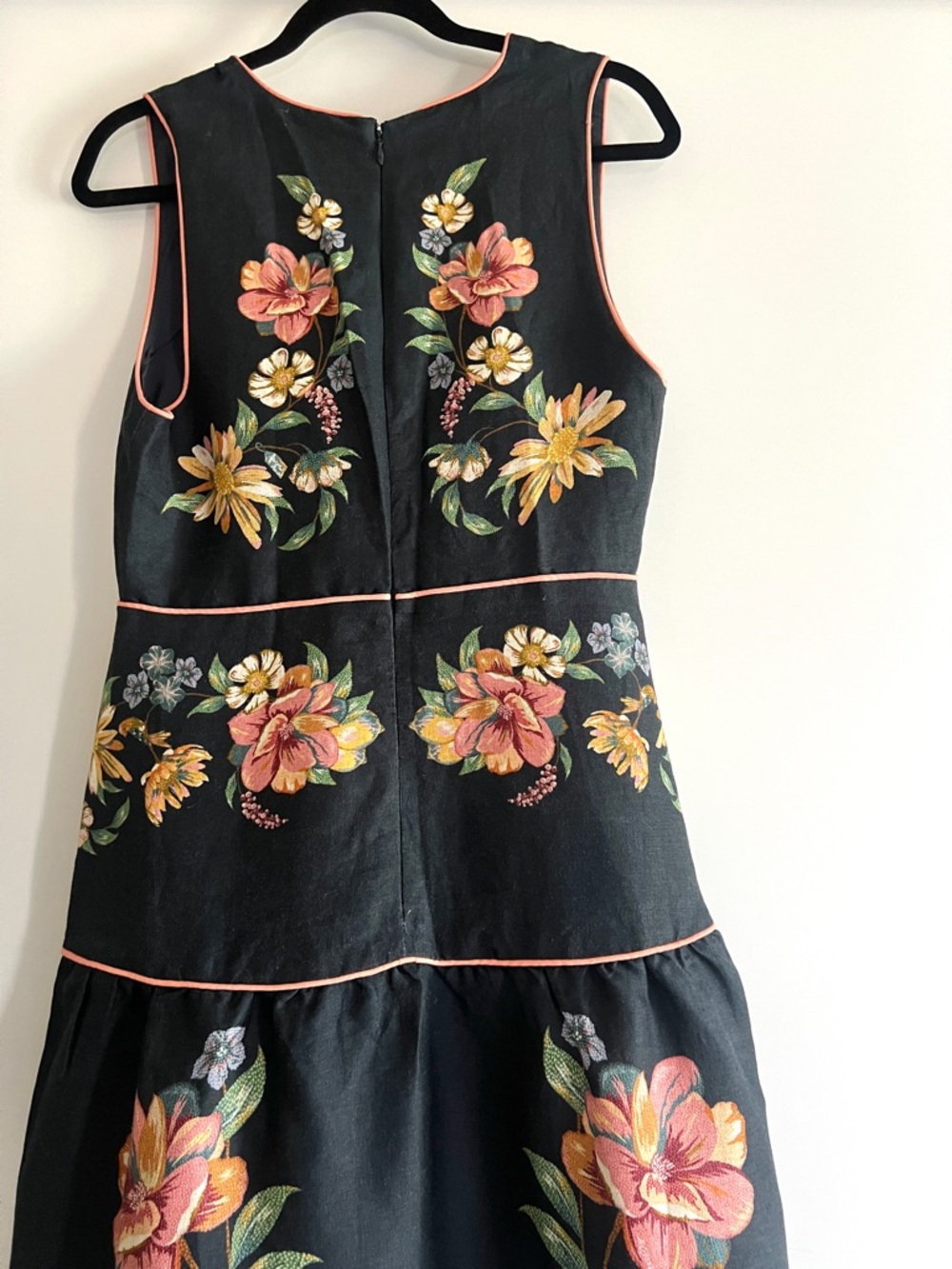 FARM Rio Maira Floral Dark Blue Linen Midi Dress Size Medium NWT - Picture 13 of 16